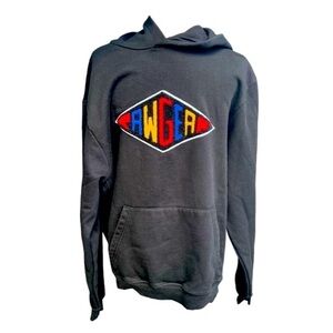 Rawgear Spellout Hoodie Black Multicolor Chenille Patch Unisex Size: XL